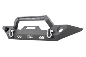 Jeep Wrangler Front Bumper - Rough Country - Sport | OE Fog | Full Width LED Winch Bumper - '07-'10